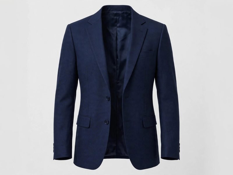Navy blazer presented with the ghost mannequin effect, retouched by Pic Visual