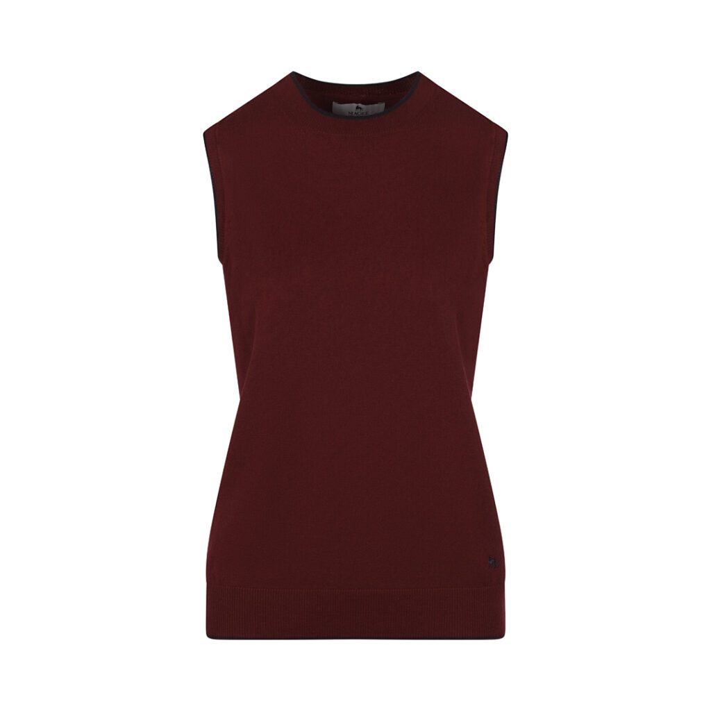 Ghost mannequin editing example: burgundy sleeveless top