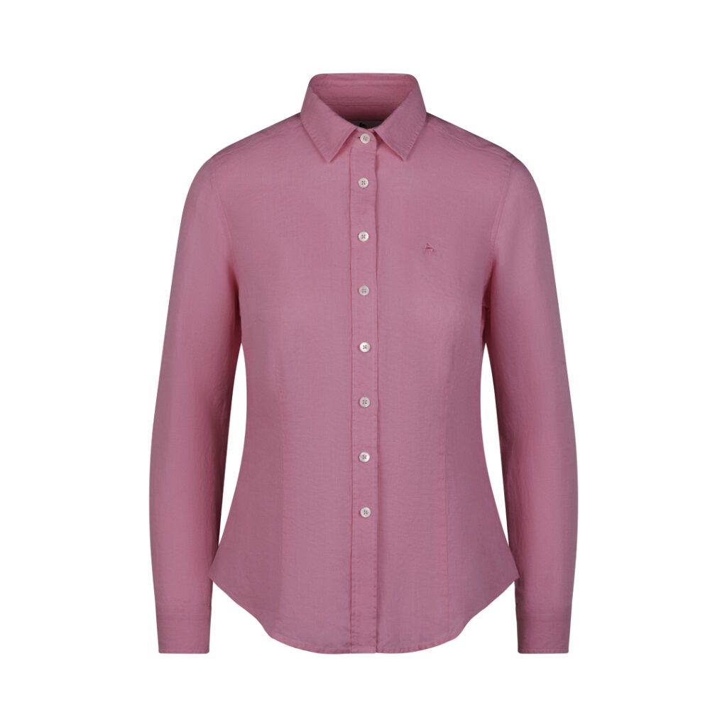 Ghost mannequin editing example: pink button-up shirt